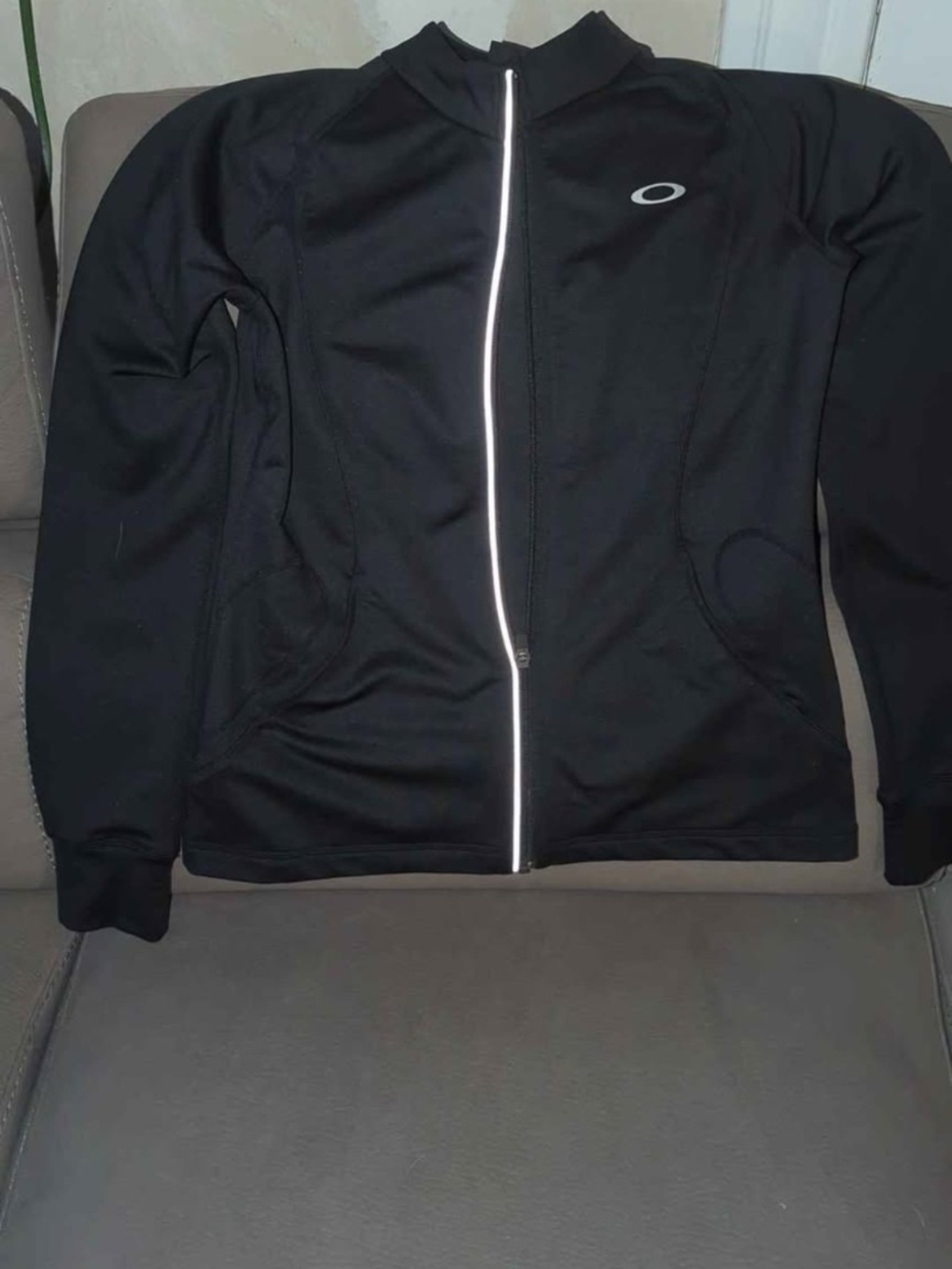 Oakley Black Jacket with Reflective Zipper Med